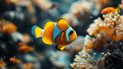 underwater with coral and Nemo fish