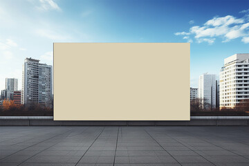 Outdoor blank billboard, empty biilboard on the city 
