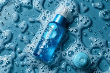 Facial antioxidants skin care cream. Skincare treatment products: rejuvenation lotion, skincare neroli oil gel, oil, pipette with hygiene serum and shower jar pot