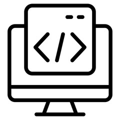 Programming coding icon. Software development icon. Programmer and developer symbol vector illustration.