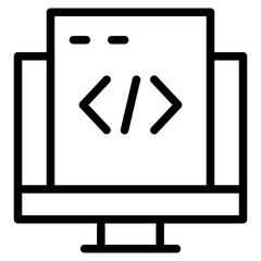 Programming coding icon. Software development icon. Programmer and developer symbol vector illustration.