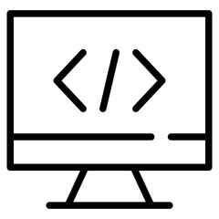 Programming coding icon. Software development icon. Programmer and developer symbol vector illustration.