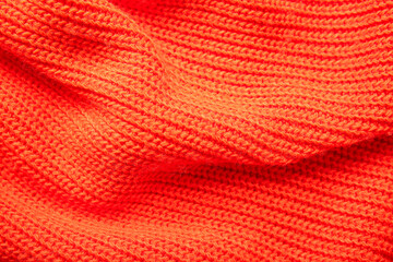 Closeup of coral fabric texture as background