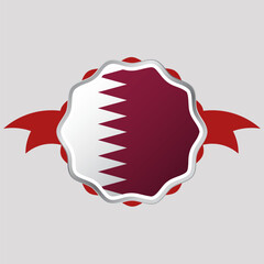 Creative Qatar Flag Sticker Emblem