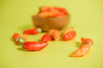 red chilies in a wooden bowl