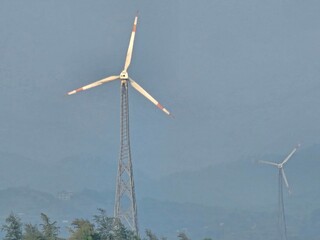wind turbine in the wind