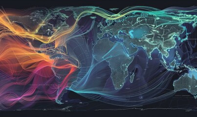 Global Warming Concept Art with World Map