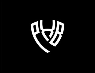 PXB creative letter shield logo design vector icon illustration