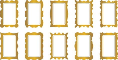 gold frame collection. vintage style vector isolated on white background. border template design for photos, posters, banners, certificates, social media, greeting cards.