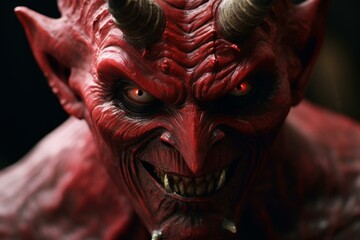 Infernal Satan devil fire. Evil scene horror. Generate Ai