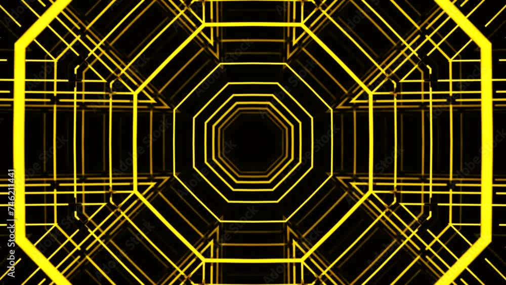 Poster abstract pulsating ornamental kaleidoscope. design. hypnotic effect of lines creating symmetrical pa