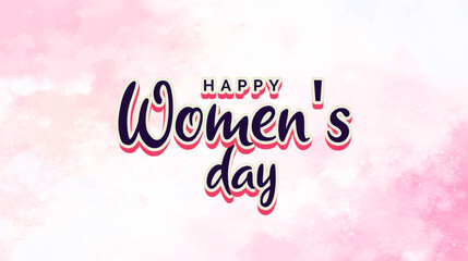 Fototapeta na wymiar Happy women's day. Happy Womens Day elegant lettering banner. women's day creative design. March 8th, Happy Women's Day script calligraphy.