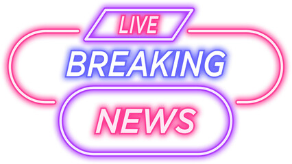 Neon Live Breaking News Sign