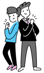 Successful corporate woman and man