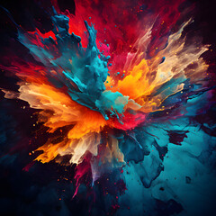 An abstract painting with Vibrant Colors And bold - obrazy, fototapety, plakaty