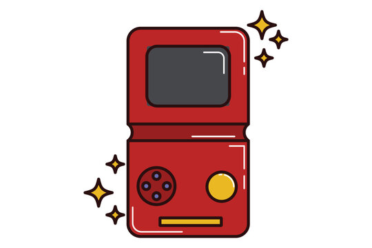 Gamebot Retro Flat Sticker Design