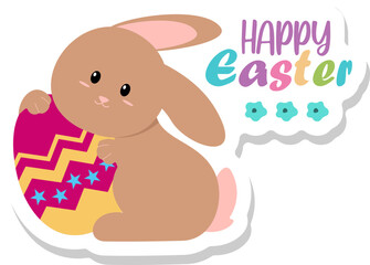 Easter Eggs Bunny Sticker