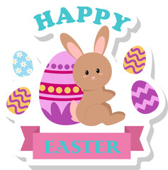 Easter Eggs Bunny Sticker