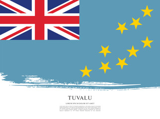 Flag of Tuvalu, vector illustration