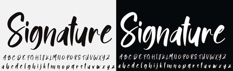 A hand-drawn signature logo design template