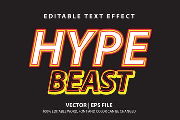 Vector text effect hype beast template typography youth sticker.