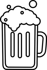 Saint Patrick's Day Glass Beer Line Icon