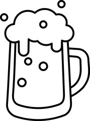 Saint Patrick's Day Glass Beer Line Icon