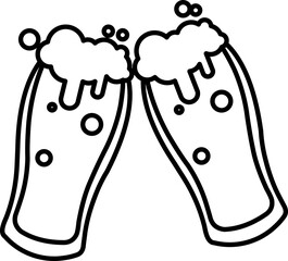 Saint Patrick's Day Glass Beer Line Icon