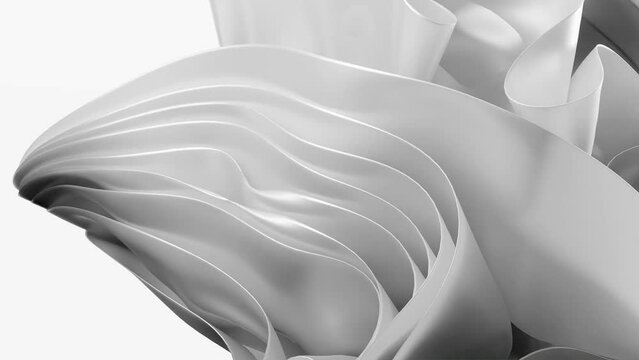 Ethereal white Paper Waves in white background