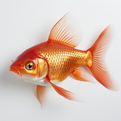 Gold fish white background