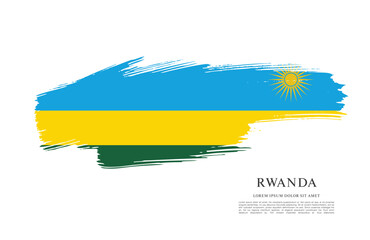 Obraz premium Flag of Rwanda vector illustration