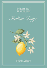 Italian Lemon Poster. Citrus Wall Art. - 746216678