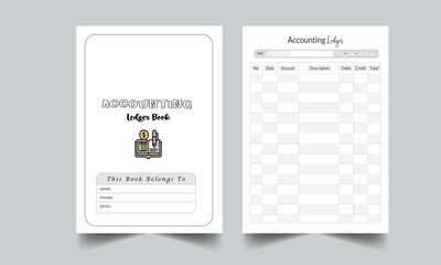 Accounting Ledger Book Planner Layout Template