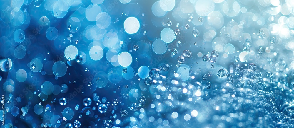 Aufkleber a detailed view of water droplets on a windowpane, creating a captivating pattern.