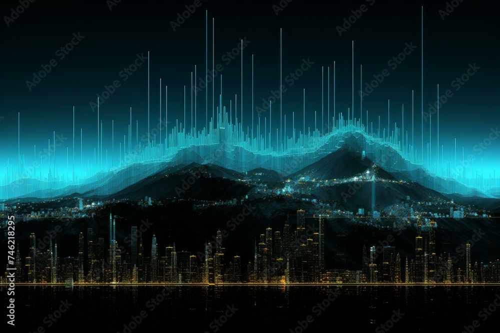 Poster wireless signal data transmission. abstract signal code. generate ai
