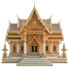 Naklejka premium Thai temple on transparent background