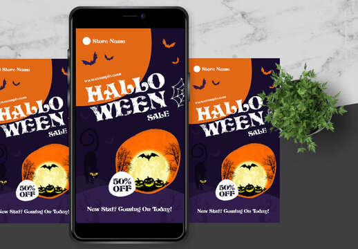 Purple and Orange Hallowen Ig Story