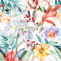 Watercolor and various flowers, roses, peonies, beautiful wedding illustrations