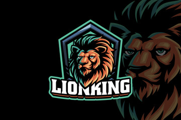 lion king head mascot logo design for sport game and esport team club