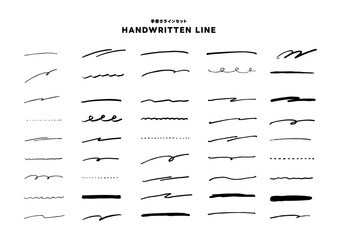 色々な手書きの線　素材
