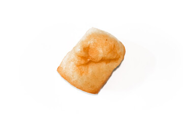 National Kazakh pastry baursak isolated on white background. Traditional cuisine of ancient nomads. Festive dish for Nauryz.
