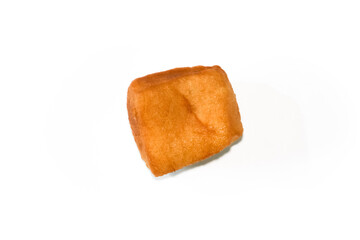 National Kazakh pastry baursak isolated on white background. Traditional cuisine of ancient nomads. Festive dish for Nauryz.