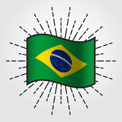 Vintage Brazil National Flag Illustration