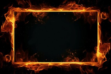 Rectangular Rectangle fire frame simple. Creative active. Generate Ai