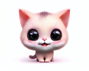 3D Cute smile little kitty