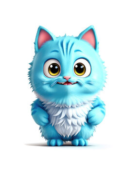 3D Cute smile little kitty