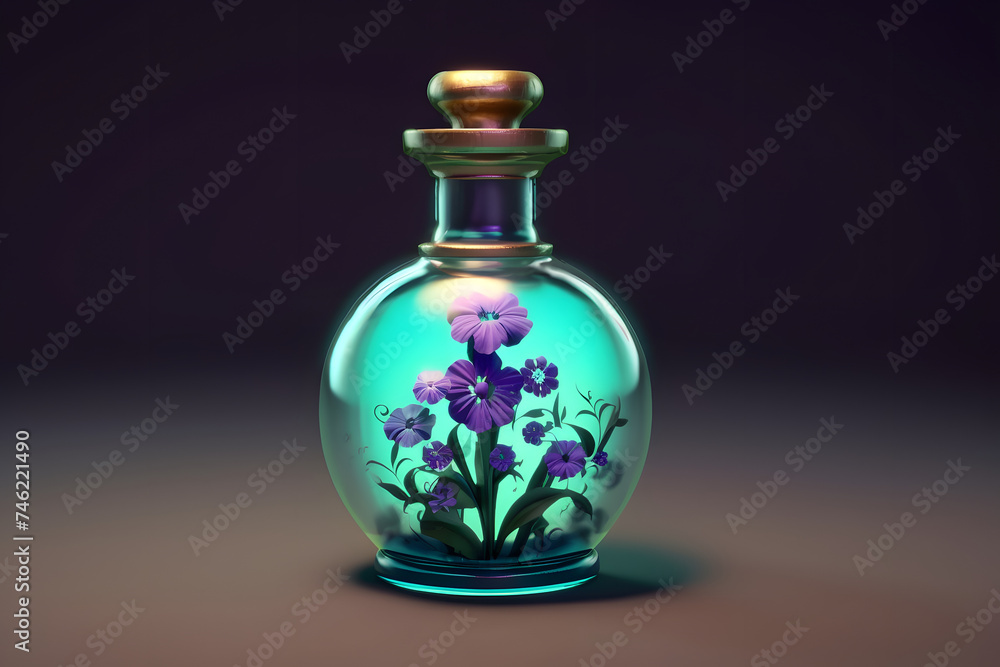 Canvas Prints 3d witch's truth serum potion in a bottle