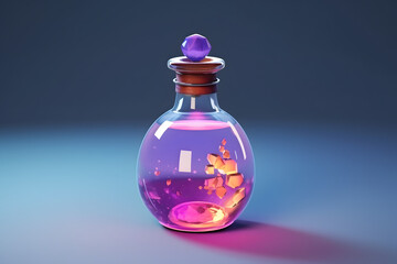 3d witch Transformation Elixir in a bottle