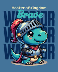 Baby Warrior Dinosaur Vector Art, Illustration and Graphic