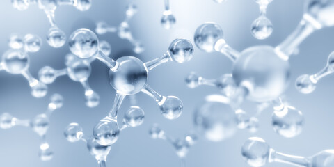 Collagen molecular structure, Skin care background concept, 3D rendering.